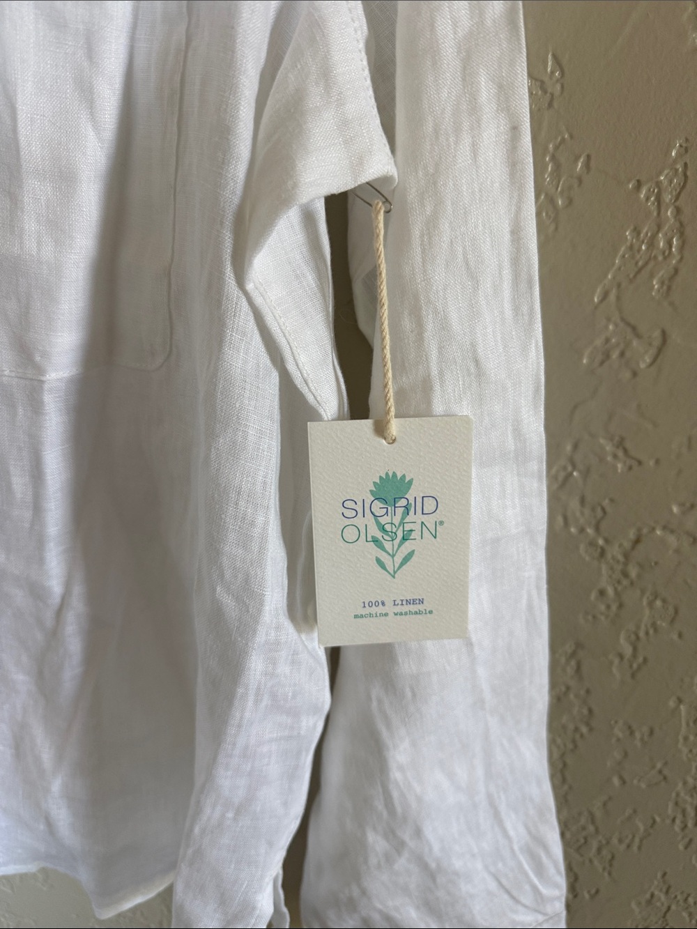 Sigrid Olsen NWT Blouse Linen Top L - Picture 2 of 3